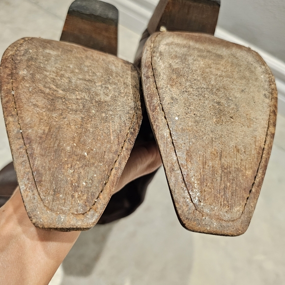 Western Brown Cowboy Tall Boots J.B Dillon Pointed Toe - Picture 13 of 13